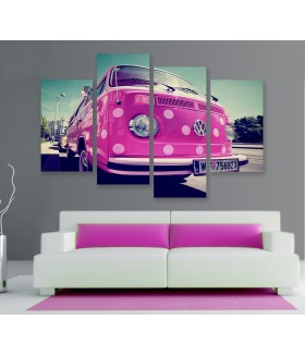 Multi-canvas 4x Pink car